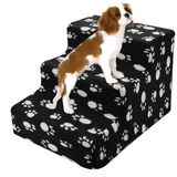 Youyijia Stufenregal Haustiertreppe 3 Stufen Hundetreppe Katzentreppe Treppenstufen schwarz