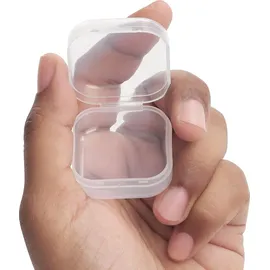 Belle Vous Kleine Aufbewahrungsbox Plastik Transparent mit Deckel zum Klappen (36er Set) – 3,5 x 3,5 x 2 cm - Mini Plastik Boxen für Kleine Perlen, - Transparent