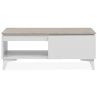 Finori GmbH Couchtisch Weiß, 100x40x55 cm, Wohnzimmer, Wohnzimmertische, Couchtische