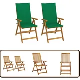 Garten-Liegestühle 2 Stk. mit Kissen Akazie Massivholz - Gartensaßsessel - Holz Gartenstuhl - Liegesessel - Gartenmöbeln - Outdoor Möbel