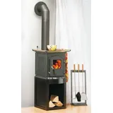 Kaminofen Globe-fire Pluto Cooking raumluftunabhängig Guss schwarz 5kW - Schwarz