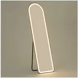 Homcom Bogen Ganzkörperspiegel mit Beleuchtung, 150 x 40 cm Standspiegel mit led, 3 Lichtfarben, Wandspiegel mit Ständer, Touch-Schalter, für Schlafzimmer, Wohnzimmer, Schwarz