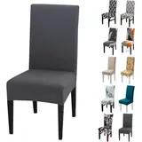 Pair 6er Set Moderne Universal-stretch-stuhlhussen, Grau