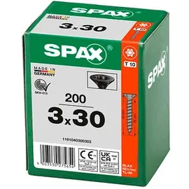 SPAX Universalschrauben T10 3x30 schwarz 200 St.