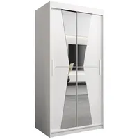 Abiks möbel MÖBEL Kryspol Schwebetürenschrank Weiß, Kunststoff, Nachbildung, 5