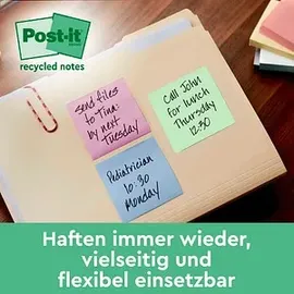 Post-it Recycling Notes Haftnotizen farbsortiert, 16 Blöcke