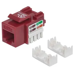 Intellinet Cat5e Modularbuchse, UTP, Keystone Jack, rot, benötigt LSA-Auflegewer