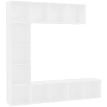 vidaXL 3-tlg. Bücher-/TV-Schrank Set Weiß 180×30×180 cm