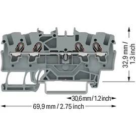 WAGO GmbH& Co. KG Durchgangsklemme 4-Leiter, TS 35 2001-1401