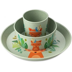 Koziol - Connect Kinder-Geschirrset Harry, organic green (3er-Set)