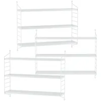 [en.casa] Wandregal Strängnäs 3 tlg. 40 x 12 x 10 cm Weiß