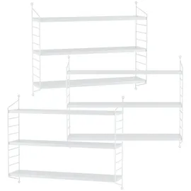 [en.casa] Wandregal Strängnäs 3 tlg. 40 x 12 x 10 cm Weiß