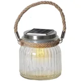 Star Trading Solarleuchte Glas 11,5 cm 1 LED transparent