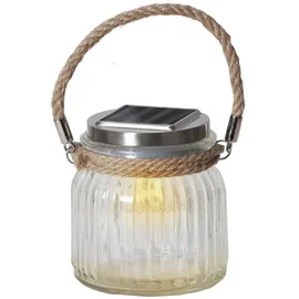 Star Trading Solarleuchte Glas 11,5 cm 1 LED transparent