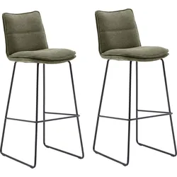 Barhocker MCA FURNITURE "Hampton", grün (olive), H:110cm T:54cm, 100% Polyester, Hocker, Barstuhl 180drehbar mit Nivellierung, bis 120 Kg belastbar