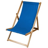 Liegestuhl Strandliege Sonnenliege Gartenliege Holz Geölter Liege Holzstrandliege 120kg Blau - Blau