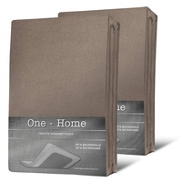 one-home 2er Pack Frottee Spannbettlaken Spannbetttuch 90x200 140x200 180x200 Baumwolle, Größe:180x200 cm - 200x200 cm, Farbe:Taupe/Beige