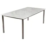 MAGNA Atelier Esstisch SAPPORO aus ECHTEM MARMOR, Küchentisch, Naturstein, Dining Table, nachhaltig, 200x100x75cm weiß 200 cm x 75 cm