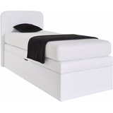 Westfalia Schlafkomfort Boxspringbett, wahlweise mit Bettkasten und 2 Matratzenqualitäten, weiß , 56520350-0 Microvelours mit Bettkasten-Öffnung rechts-Ohne Topper,