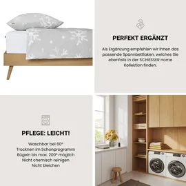SCHIESSER Bettwäscheset Skadi - Feinbiber - 2-teilig - 135 x 200 cm - Grau
