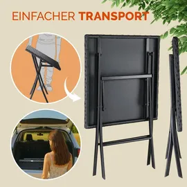 CASARIA Klapptisch 65 x 65 x 73 cm Schwarz