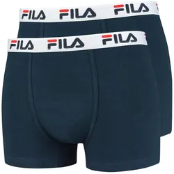 FILA Herren Boxer Shorts, 2er Pack - Baumwolle, einfarbig marineblau M (Medium)