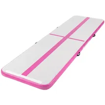 ECD Germany Aufblasbare Gymnastikmatte Airtrack 4m, Rosa, 10 cm Dicke, Tumbling Matte Air Matte Track Trainingsmatte Fitnessmatte Sportmatte Yogamatte mit Tragetasche & elektr. Luftpumpe