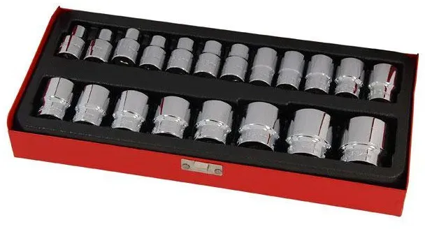 21-teiliges Set Sechskant-Stecknüsse in Metallbox – 8 mm–32 mm – Neilsen Tools