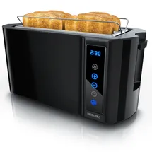 Arendo 4-Scheiben-Langschlitz-Toaster schwarz