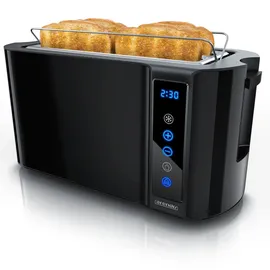Arendo 4-Scheiben-Langschlitz-Toaster schwarz