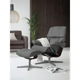 Stressless Stressless® Relaxsessel »Reno«, mit Cross Base, Größe S, M & L, Holzakzent Braun grau