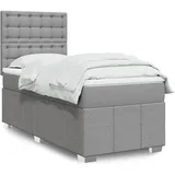 vidaXL Boxspringbett mit Matratze Hellgrau 180x200 cm Stoff