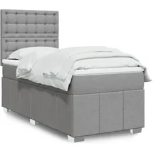 vidaXL Boxspringbett mit Matratze Hellgrau 180x200 cm Stoff