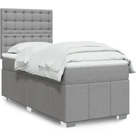 vidaXL Boxspringbett mit Matratze Hellgrau 180x200 cm Stoff