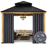 OEM Wasserdichter Gartenvorhang 155x220 Mit Ösen, Graphit, Terrasse, 1 Stück.
