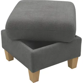 Home Affaire Polsterhocker Glendale mit Stauraum 58 x 48 x 58 cm Grau