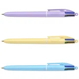 BIC Kugelschreiber 4-Farben Pastellgelb/Pastellrosa/Pastellblau 0,4 mm 1 St.