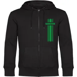 multifanshop Kapuzen Sweatshirt Jacke - Hannover - Streifen - Druck grün - Sweat