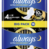 Always Ultra-Binden Secure Night 4 mit Flügeln BigPack