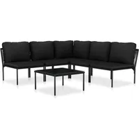 vidaXL Lounge-Set schwarz 48588