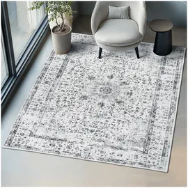Tectake Aliya Kurzflorteppich 200 x 274 cm Grau