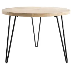 miliboo Beistelltisch Rund Schwarz Mangoholz 60 x 45 cm