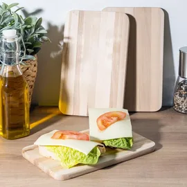 Hi Vesperbrett / Frühstücksbrett - 3er Set - 21,5 x 13,5 x 1 cm - glattes Holzbrett - Weiß