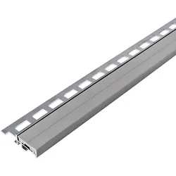 Stufenkantenprofil mit schmaler Gummieinlage grau (9 mm, 250 cm)