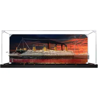 Acryl-Vitrine für Lego 10294 Titanic-Modell, 3 mm staubdichte Schaukasten, Vitrine kompatibel mit Lego 10294 (Modell nicht im Lieferumfang enthalten) (Hintergrund Build C)