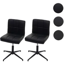 Mendler Einzelst�ck | 2er-Set Esszimmerstuhl Kavala II, Küchenstuhl, höhenverstellbar Drehmechanismus ~ Kunstleder schwarz, Fuß schwarz