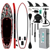 FunWater Stand up paddle Board, SUP Board Set, Stand up Paddle Board,SUP paddle Board,Handpumpe, Sitzplätze,330x84x15cm, bis150kg,rot - Rot/Schwarz