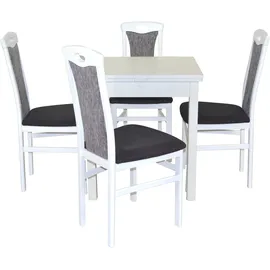 Hofmann Living And More Essgruppe 5tlg. Tischgruppe, (Spar-Set, 5-tlg., 5tlg. Tischgruppe), Stühle montiert schwarz|weiß