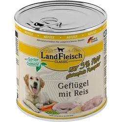 LandFleisch Hund Classicgeflügel mit Reis &gartengemüse extra mager 6x800g