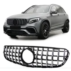 Kühlergrill Schwarz Chrom passt für Mercedes GLC X253 +Sport-Panamericana GT